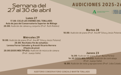 Audiciones 27 al 30 de abril