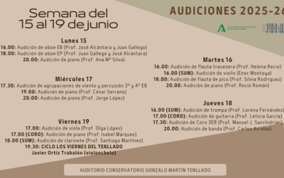 Audiciones 15 al 19 de junio